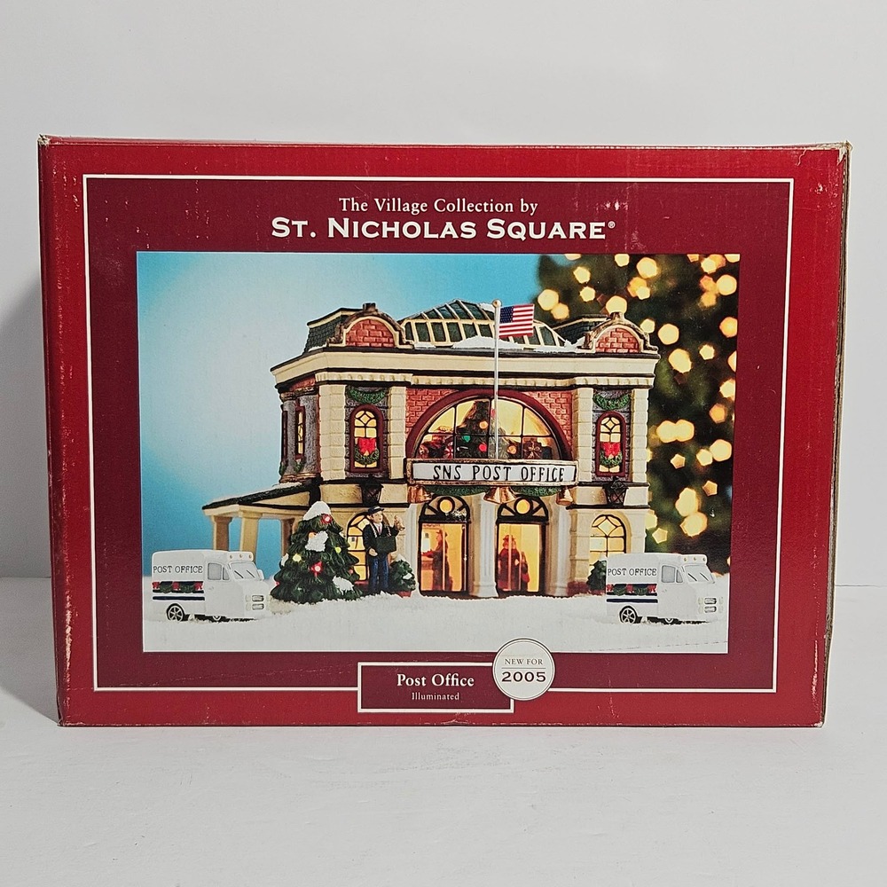 St Nicholas Square Village Collection Post Office Illuminated 2005 Christmas Box